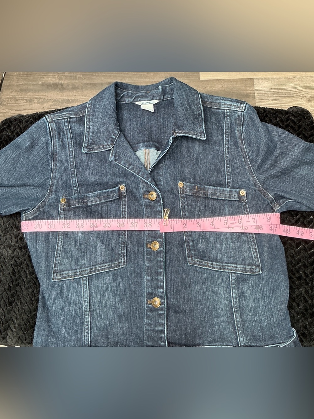 Women’s Blue Denim Workwear Jumpsuit - Classic Utility Style - Picture 12 of 14